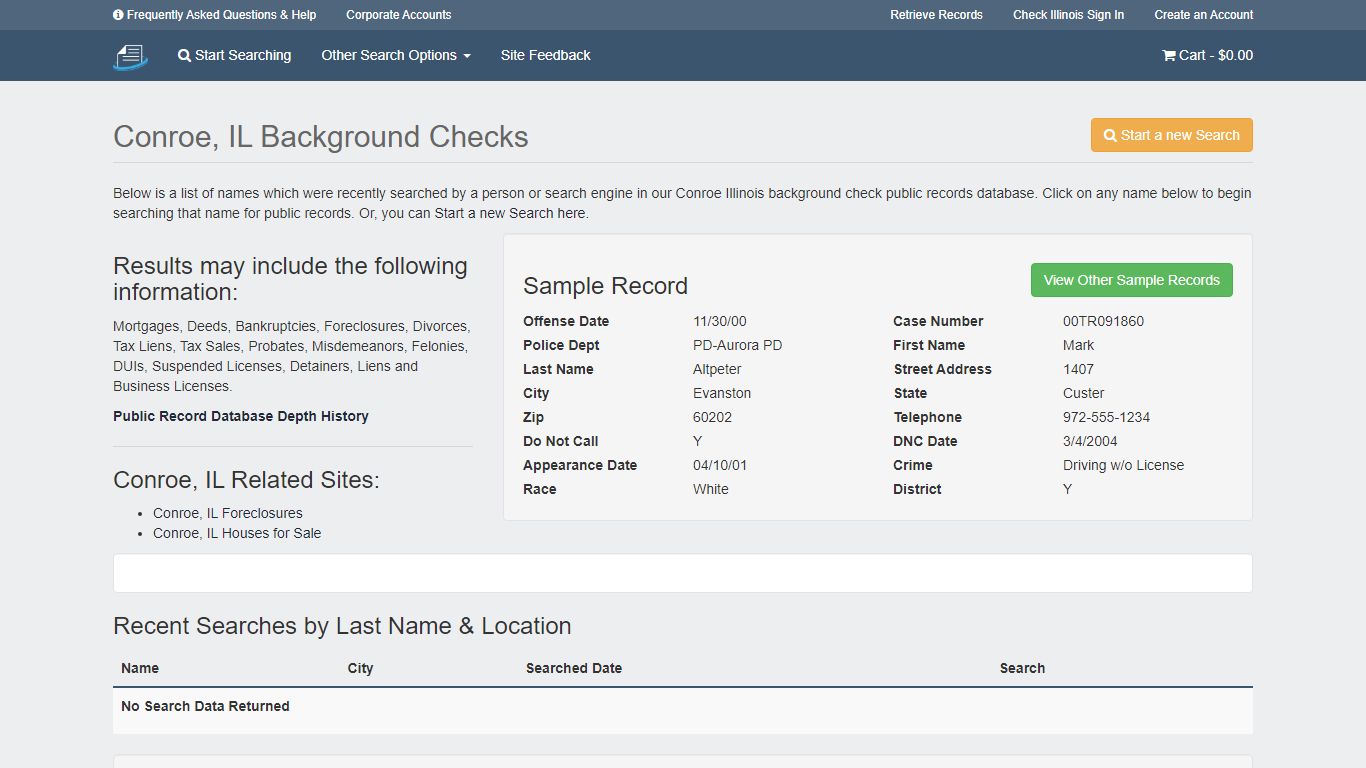 Conroe, IL Background Checks - Public records - Record Information Services